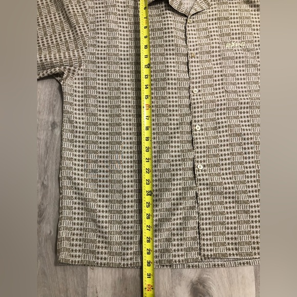 Exco Jeans for Life AOP Spell out Short sleeve top Dress shirt tan & brown XL 🤎 - Picture 8 of 11